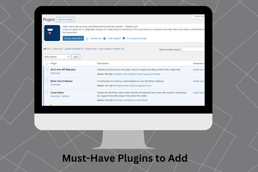 Add Essential Plugins