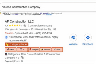 Local SEO Result - Afconstructionllc